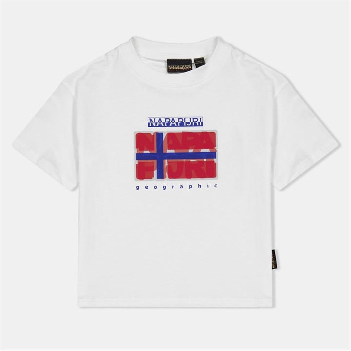 Napapijri Boys White Kids' Sella Short Sleeve T-Shirt in Size 14 - 16 Years, Sports Direct