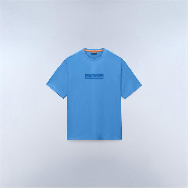 Napapijri Men's Blue Nap Box Logo Short Sleeve T-Shirt in Size 2XL, Sports Direct