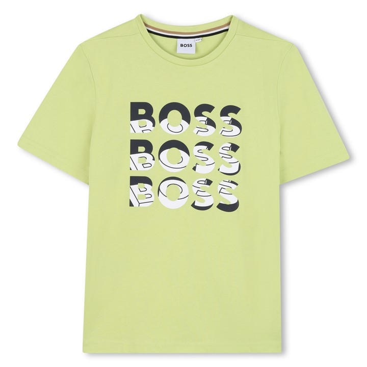 Boss Boys Green Kids'  Logo T-Shirt in Size 11 - 12 Years, Sports Direct