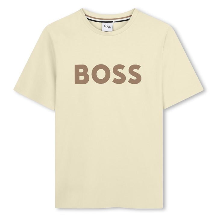 Boss Boys Cream Kids' Logo T-Shirt in Size 11 - 12 Years, Sports Direct