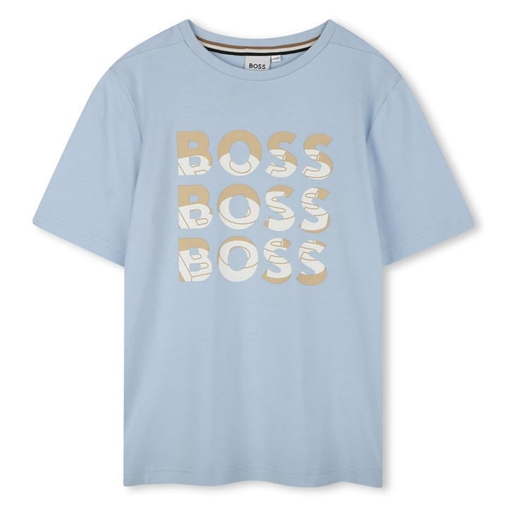 Boss Boys Blue Kids'  Logo T-Shirt in Size 11 - 12 Years, Sports Direct