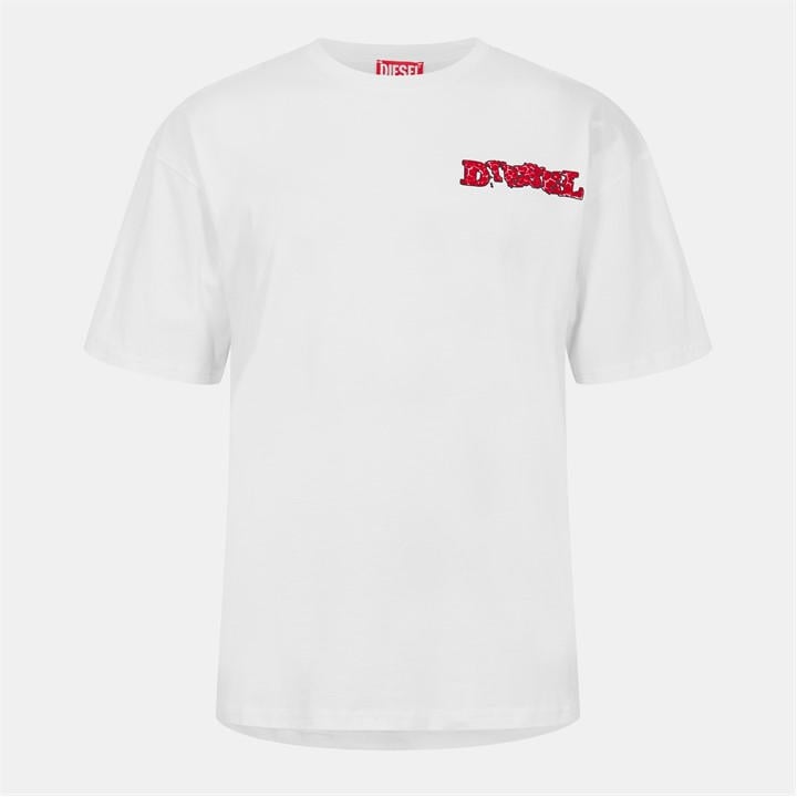 Diesel Men's White T-Box T-Shirt in Size L, Sports Direct