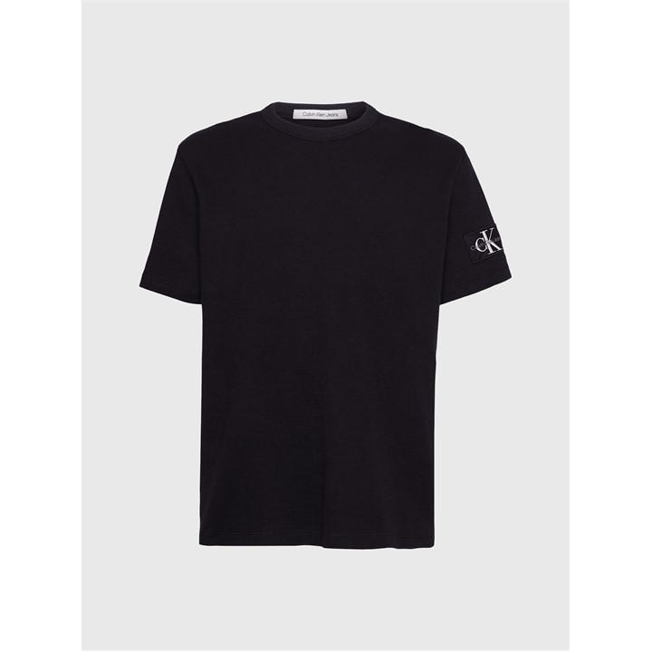 Calvin Klein Jeans Men's Black Badge Waffle Tee in Size 2XL, Sports Direct