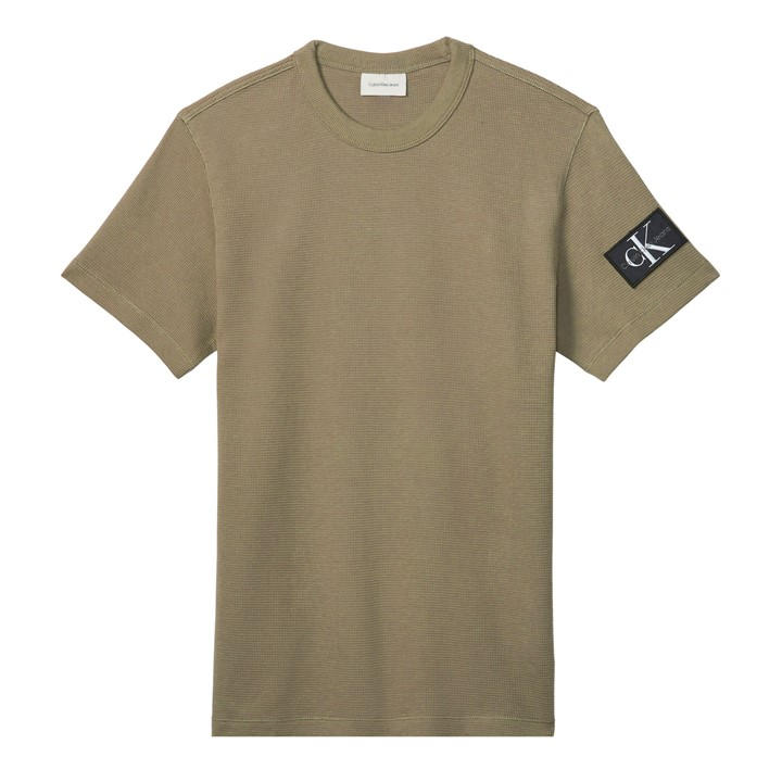 Calvin Klein Jeans Men's Green Badge Waffle Tee in Size 2XL, Sports Direct