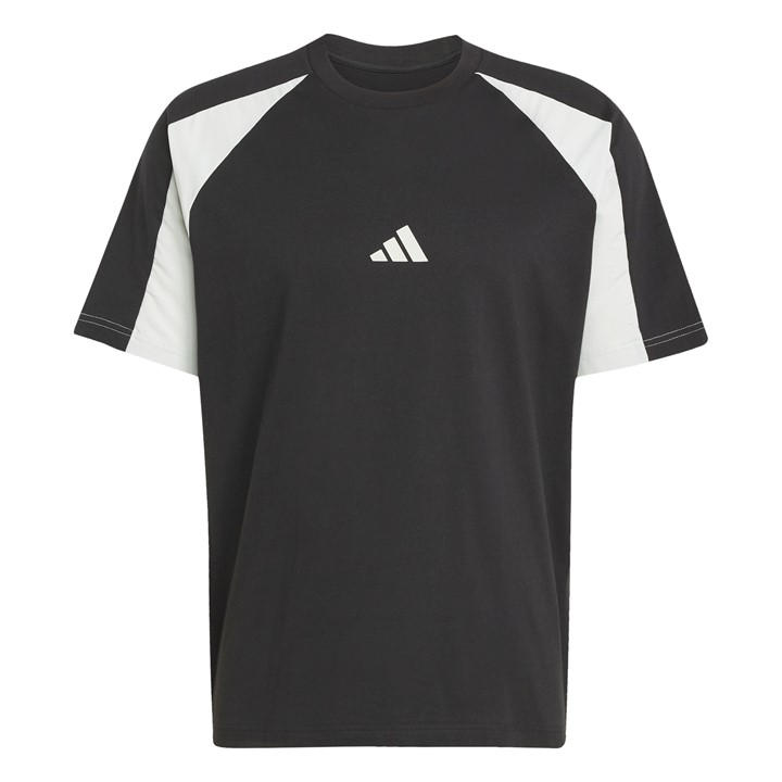 Adidas Men' Black Seasonal Essentials Colorblock T-Shirt in Size S, Sports Direct
