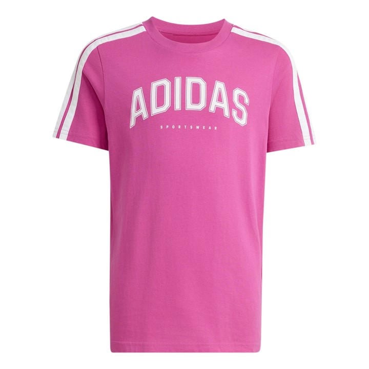 Adidas Boys Pink Collegiate Graphic T-Shirt Kids in Size 13 - 14 Years, Sports Direct