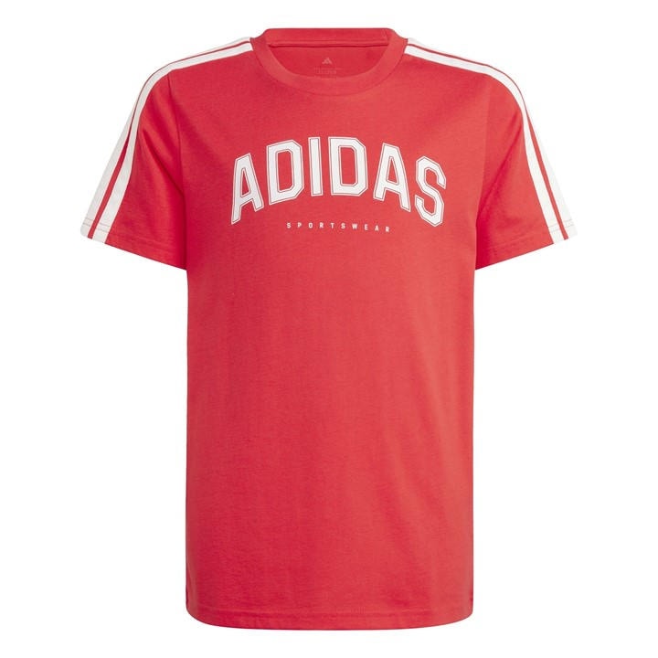 Adidas Boys Red Collegiate Graphic T-Shirt Kids in Size 13 - 14 Years, Sports Direct