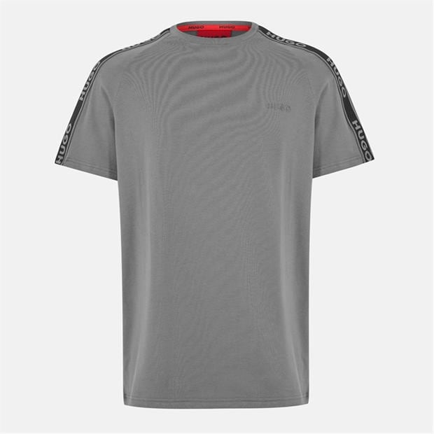 Grey - Hugo - HUGO Mens T-Shirt with Logo Signature Tape Detail