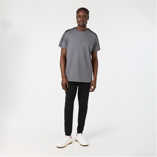 Grey - Hugo - HUGO Mens T-Shirt with Logo Signature Tape Detail