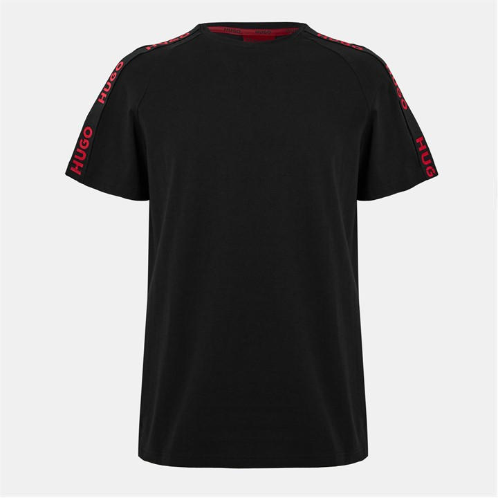 Hugo Men's Black T-Shirt With Logo Signature Tape Detail in Size M, Sports Direct
