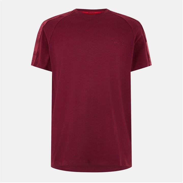 Hugo Men's Red T-Shirt With Logo Signature Tape Detail in Size XL, Sports Direct