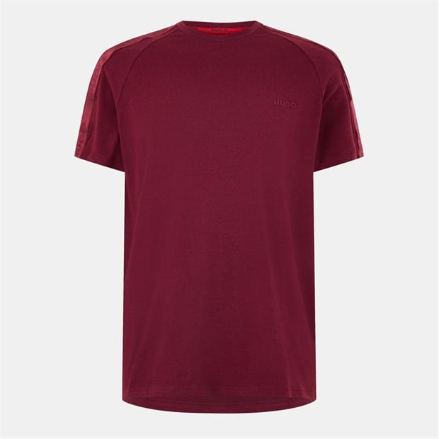 Red - Hugo - HUGO Mens T-Shirt with Logo Signature Tape Detail