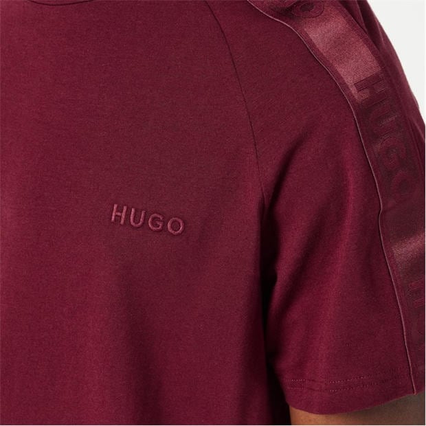 Red - Hugo - HUGO Mens T-Shirt with Logo Signature Tape Detail