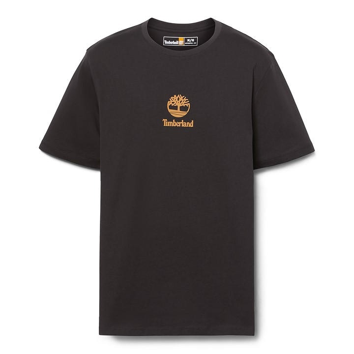 Timberland Men' Black Stack Logo T-Shirt in Size S, Sports Direct