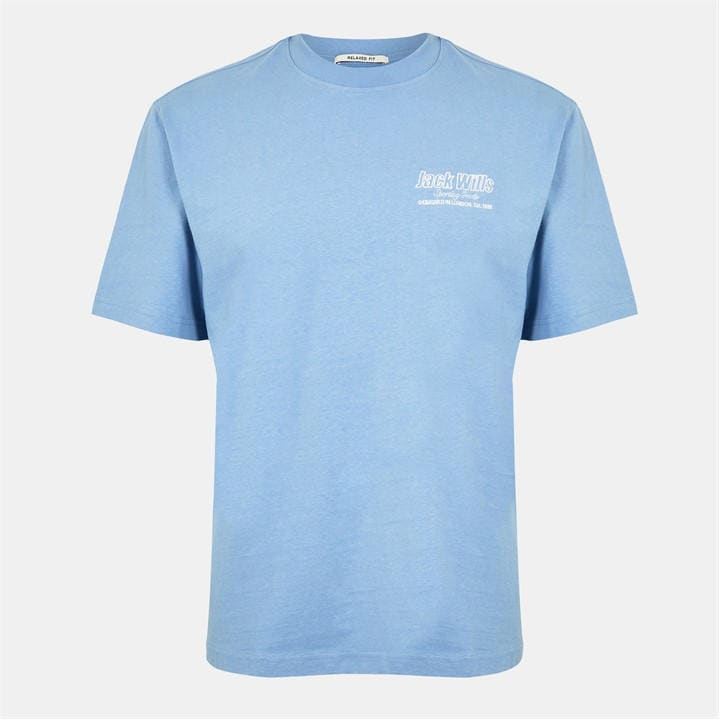Jack Wills Men's Blue Jw Outline Regular Fit T-Shirt in Size XL, Sports Direct