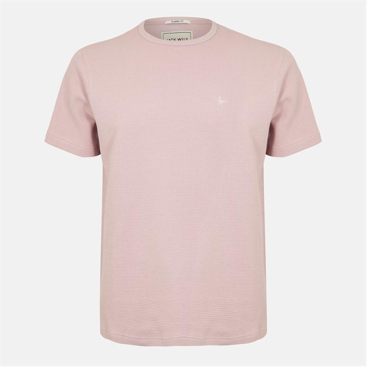 Jack Wills Men's Pink Jw Textured Regular Fit T-Shirt in Size 2XL, Sports Direct