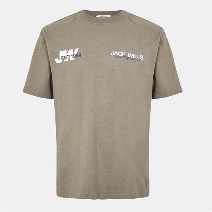 Jack Wills Men's Green Jw Overlap Text Regular Fit T-Shirt in Size XL, Sports Direct