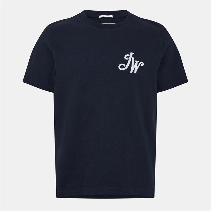 Jack Wills Men' Blue Jw Script Initial Regular Fit T-Shirt in Size S, Sports Direct
