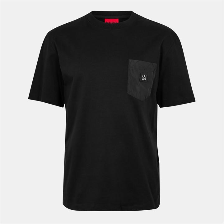 Hugo Men's Black Dombiro 01 Red Cotton T-Shirt in Size XS, Sports Direct