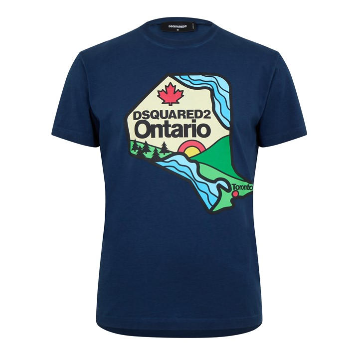 Dsquared2 Men' Blue Cool Fit Slim Fit T-Shirt in Size S, Sports Direct
