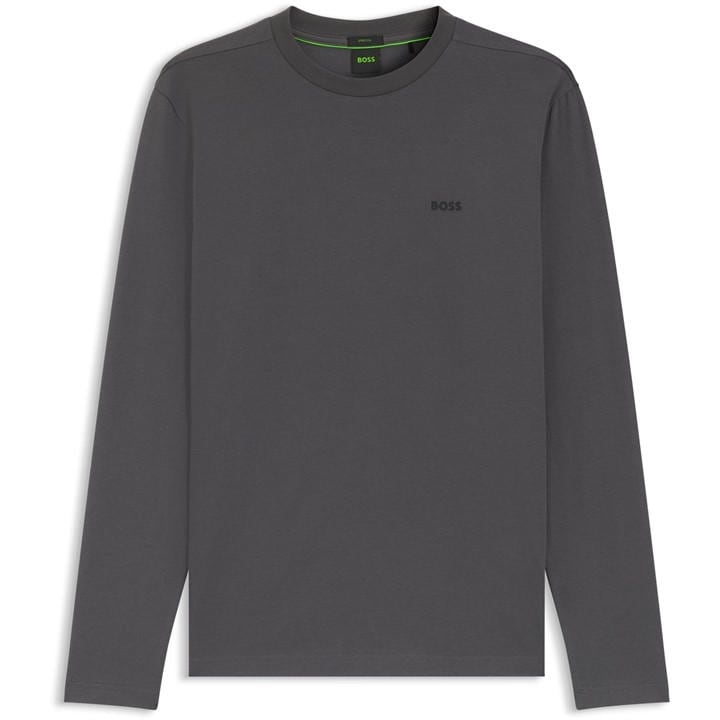 Boss Men's Grey Green Long Sleeve T-Shirt With Iconic Logo Detail in Size 2XL, Sports Direct