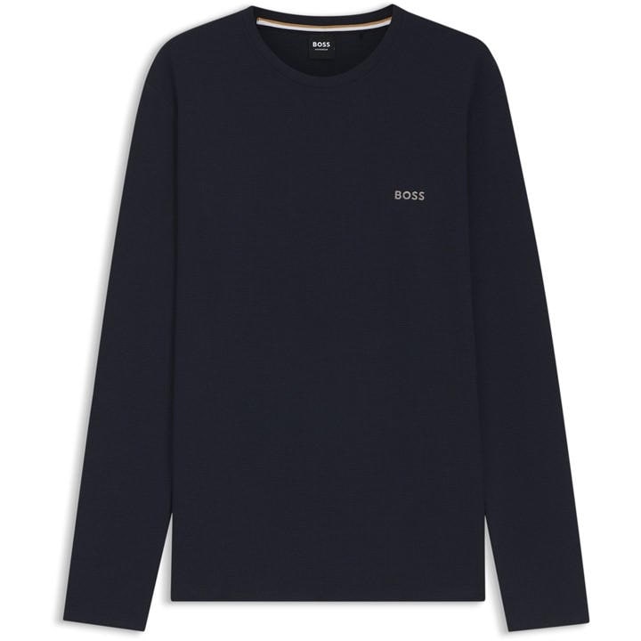 Hugo Men's Blue Waffle Ls-Shirt 10269584 01 in Size M, Sports Direct