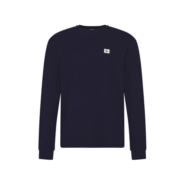Calvin Klein Jeans Men's Blue Ckj Waffle Long-Sleeve T-Shirt in Size 2XL, Sports Direct