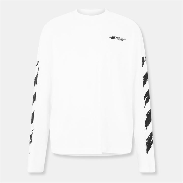 Off White Men's White Off Skate Long Sleeve Relaxed Fit T-Shirt in Size L, Sports Direct