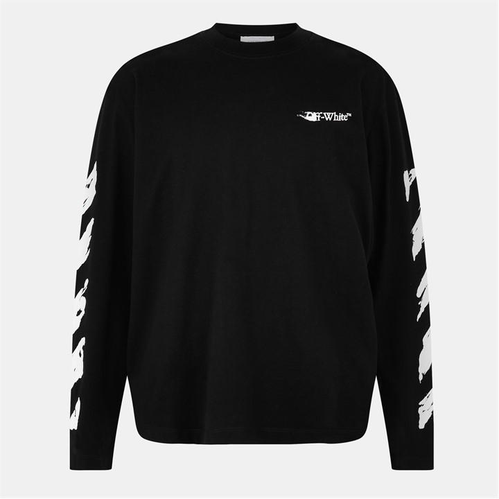 Off White Men's Black Skate Long Sleeve Relaxed Fit T-Shirt in Size XL, Sports Direct