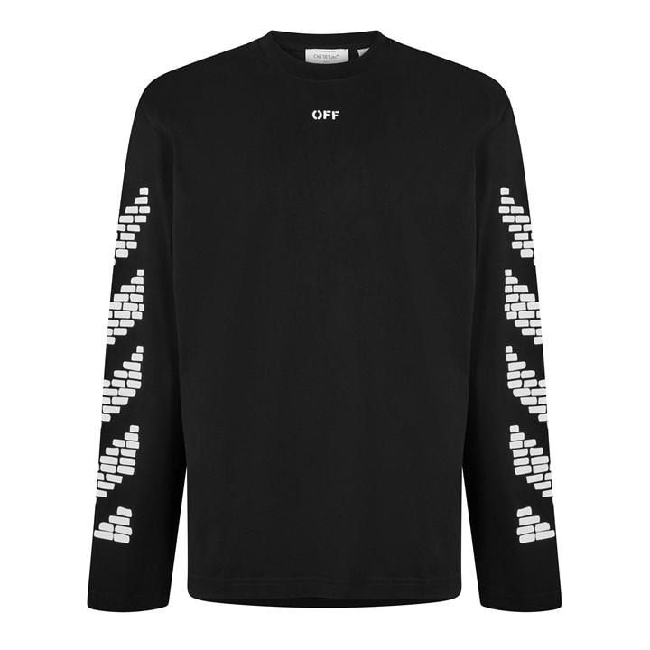 Off White Men's Black Long Sleeve T-Shirt in Size XL, Sports Direct