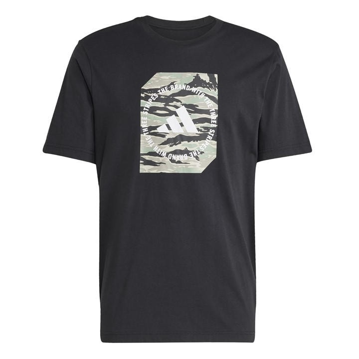 Adidas Men's Black Graphic Logo T-Shirt in Size M, Sports Direct