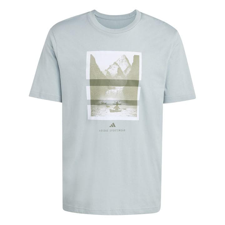 Adidas Men's Green Graphic Logo T-Shirt in Size 2XL, Sports Direct