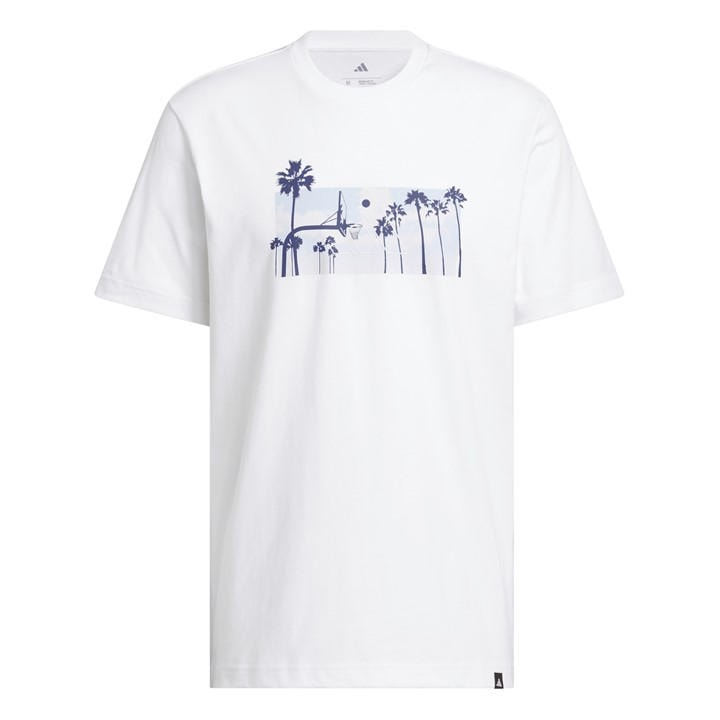 Adidas Men's White Graphic Logo T-Shirt in Size XL, Sports Direct