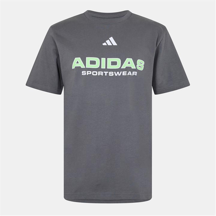 Adidas Men's Grey Graphic Logo T-Shirt in Size M, Sports Direct