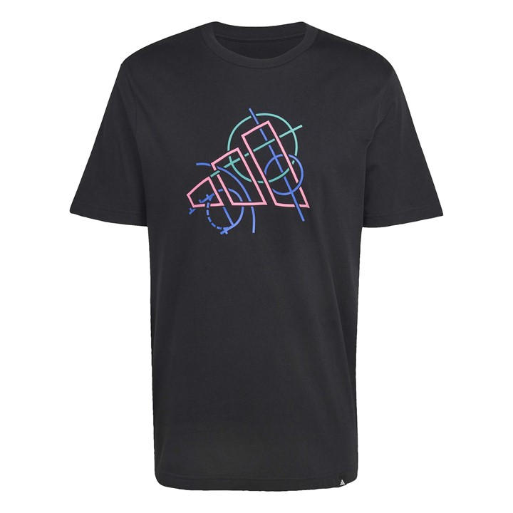 Adidas Men' Black Graphic Logo T-Shirt in Size S, Sports Direct