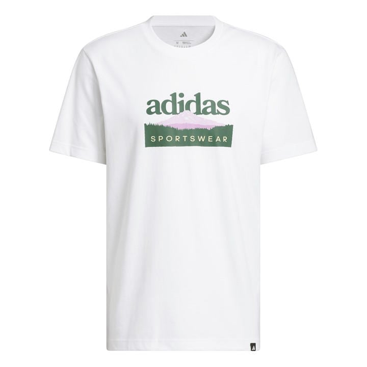 Adidas Men's White Graphic Logo T-Shirt in Size XL, Sports Direct