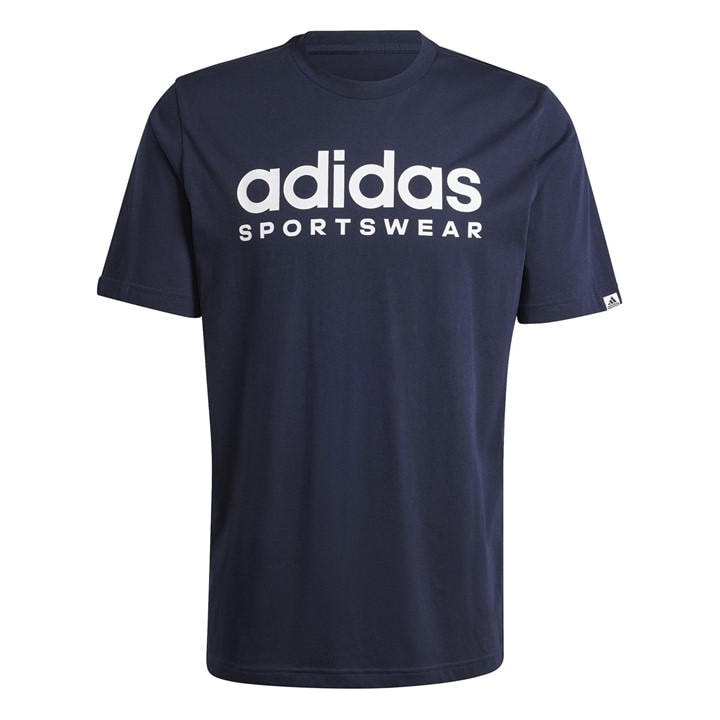 Adidas Men's Blue Graphic Logo T-Shirt in Size L, Sports Direct