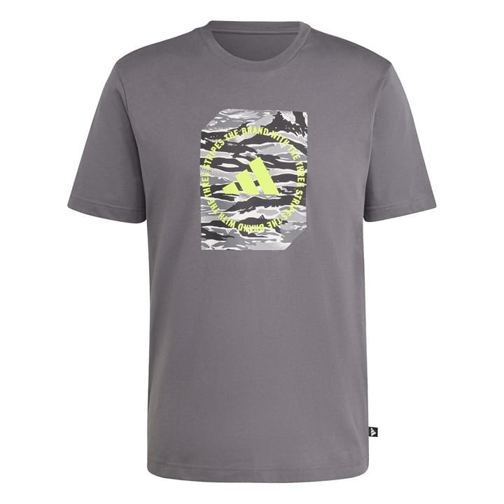 Adidas Men's Grey Graphic Logo T-Shirt in Size M, Sports Direct