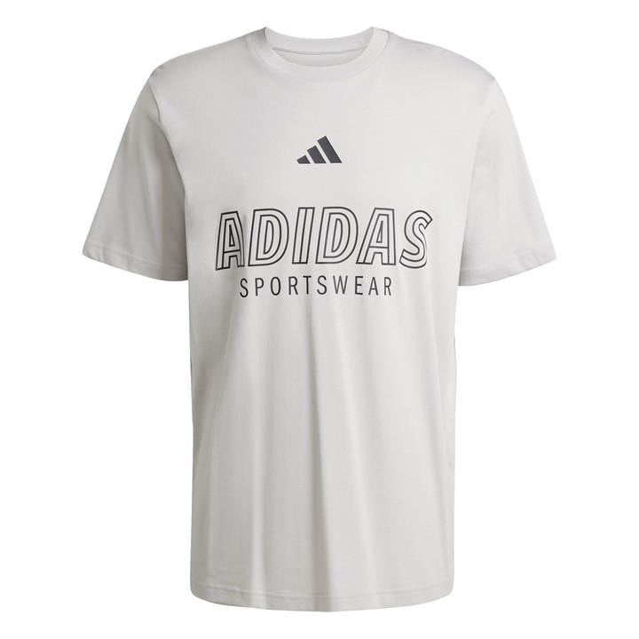 Adidas Men' Grey Graphic Logo T-Shirt in Size S, Sports Direct