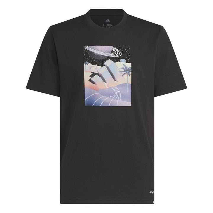 Adidas Men's Black Graphic Logo T-Shirt in Size M, Sports Direct
