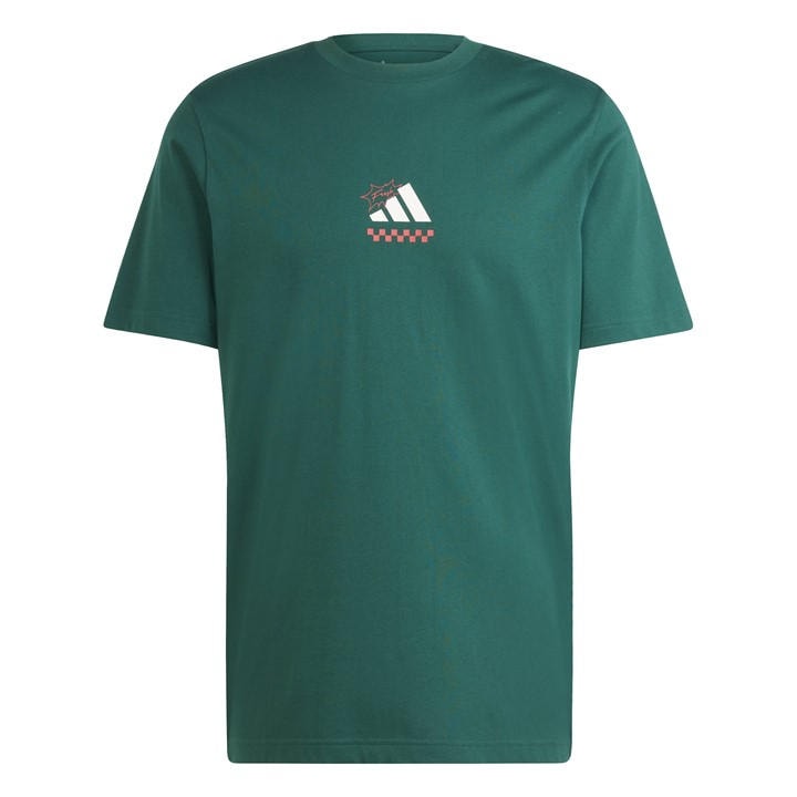 Adidas Men's Green Graphic Logo T-Shirt in Size L, Sports Direct