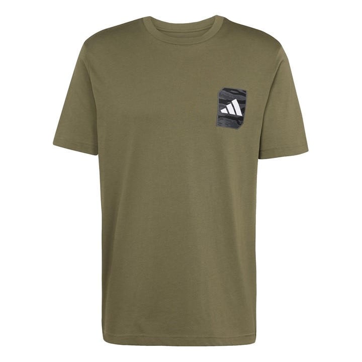 Adidas Men' Green Graphic Logo T-Shirt in Size S, Sports Direct