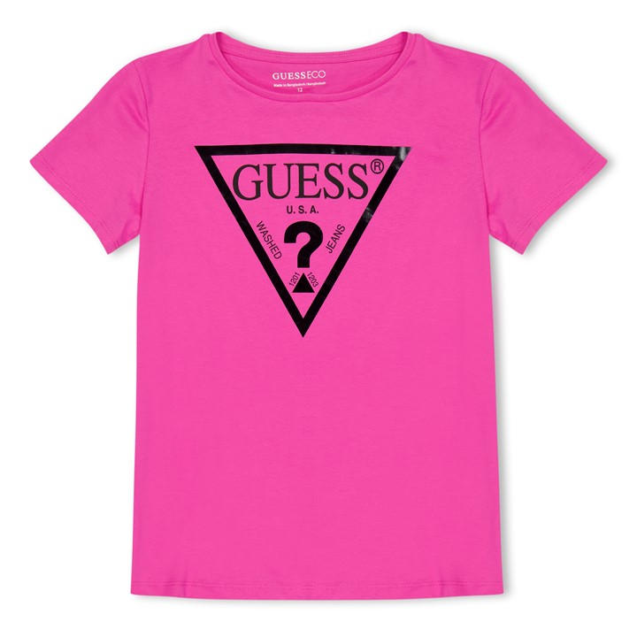 Guess Girls Pink 'S Core Logo T Shirt in Size 13 - 14 Years, Sports Direct