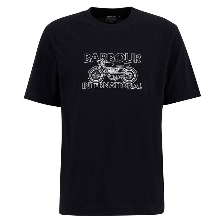 International  Men's  Cowl Motorbike Graphic T-Shirt, Football by Barbour  in Size XL, Sports Direct