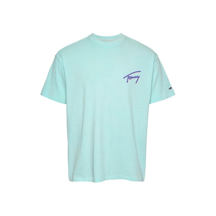 Tommy Jeans Men's Green Faded Graphic T-Shirt in Size M, Sports Direct