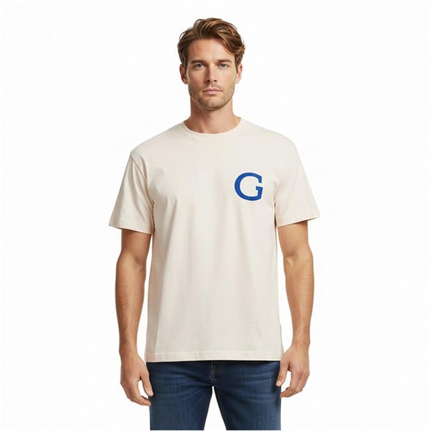 Cream White 119 - Gant - Men's Oversized T-Shirt