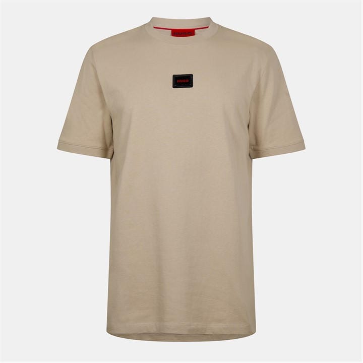 Hugo Men' Beige Diragolino Regular Fit T-Shirt in Size S, Sports Direct