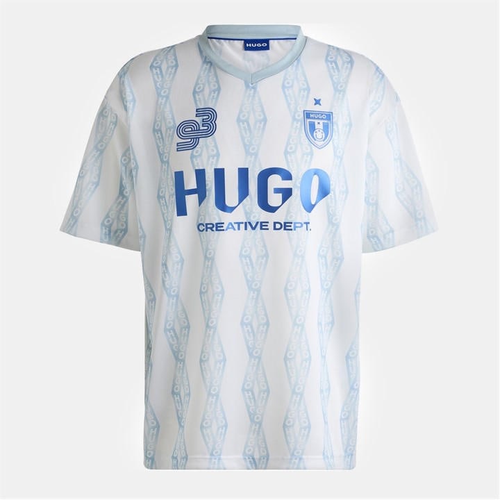 Hugo Men's White Blue T-Shirt in Size M, Sports Direct