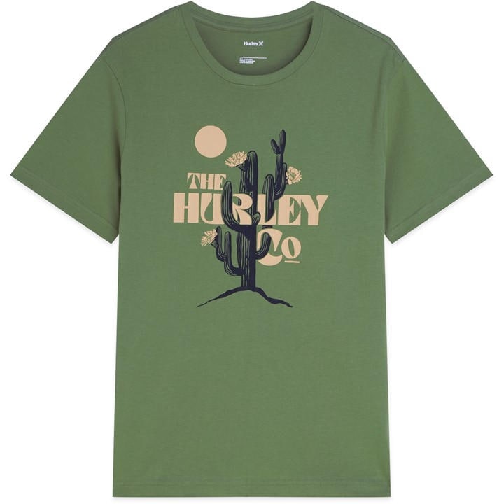 Hurley Men' Green Graphic T-Shirt in Size S, Sports Direct