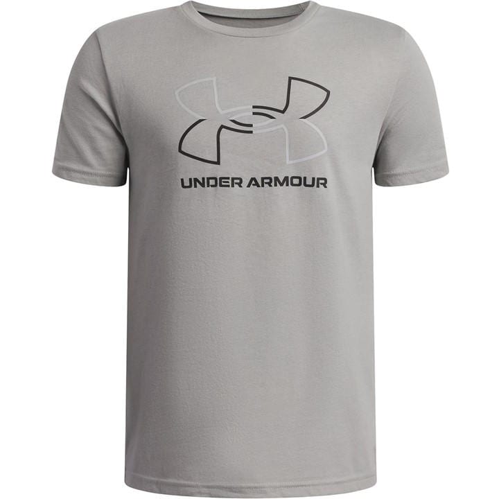 Under Armour Boys Grey Kids' Foundation Short-Sleeve Regular Fit T-Shirt in Size 13 - 14 Years, Sports Direct
